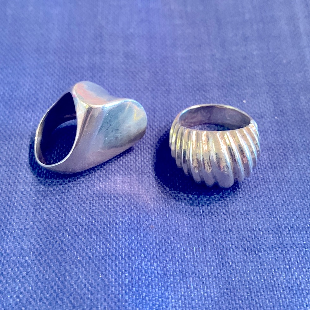 Two Vintage Sterling Rings Size 8.